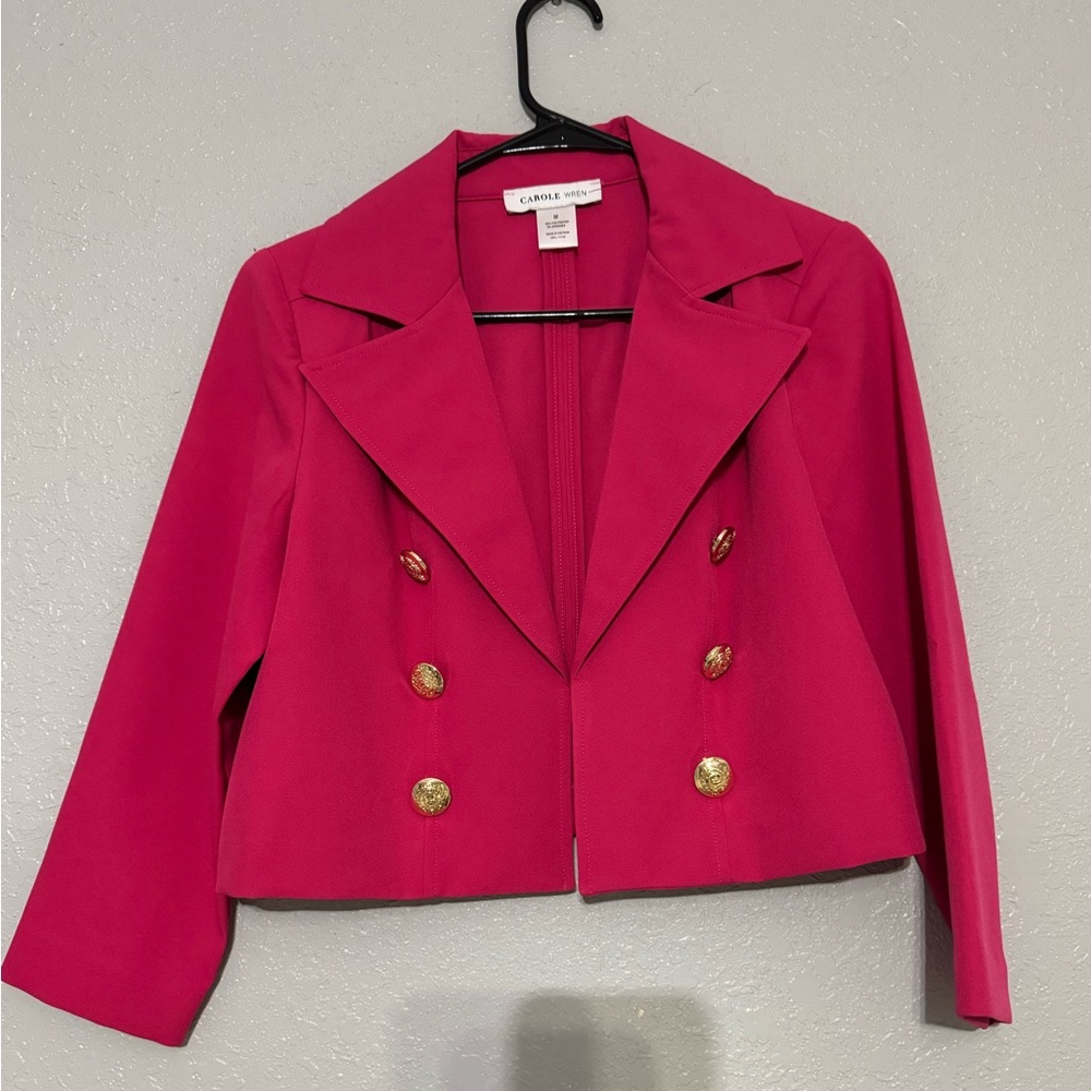 Pink Blazer with Gold Buttons